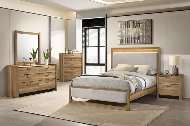 Transitional Natural Nightstand — Nightstand, view 3