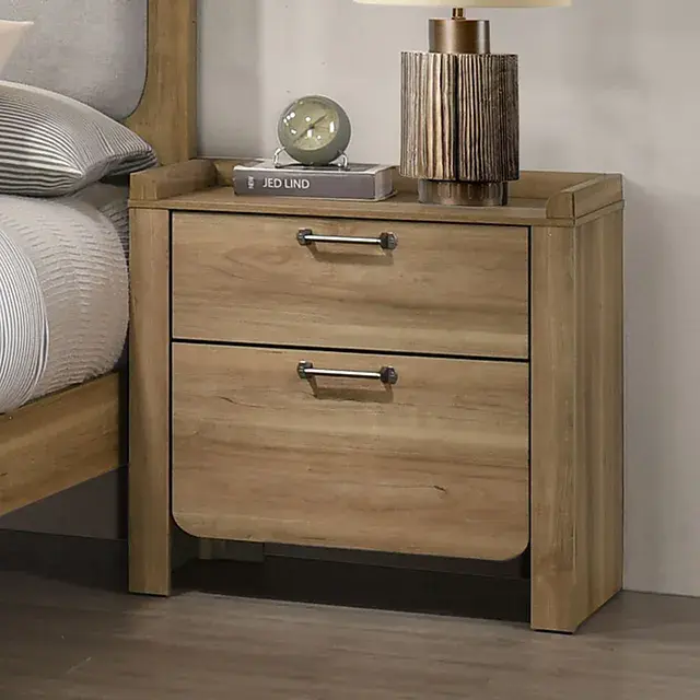 Transitional Natural Nightstand — Nightstand, view 6