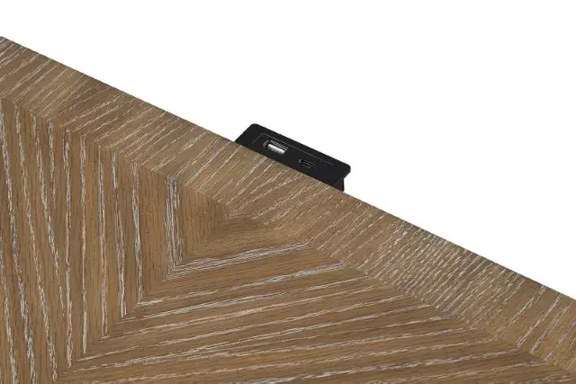Transitional Rustic Oak Nightstand — Nightstand, view 4