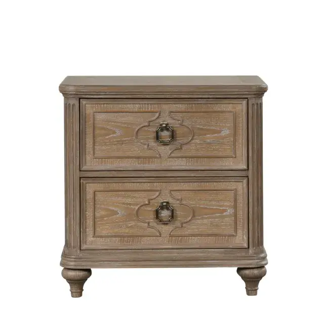 Transitional Rustic Oak Nightstand — Nightstand, view 7