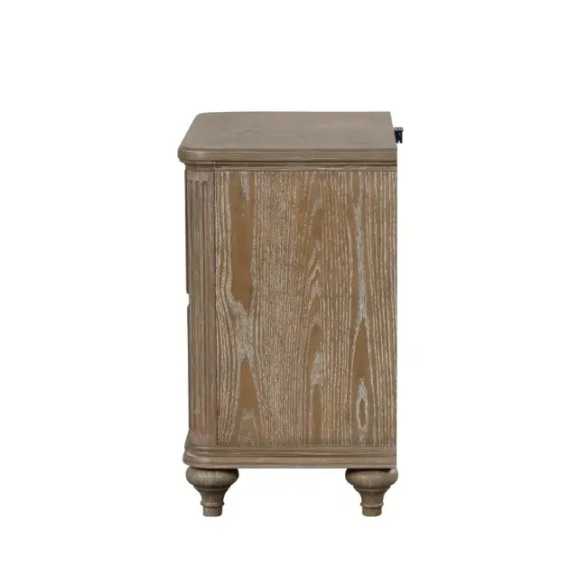 Transitional Rustic Oak Nightstand — Nightstand, view 8