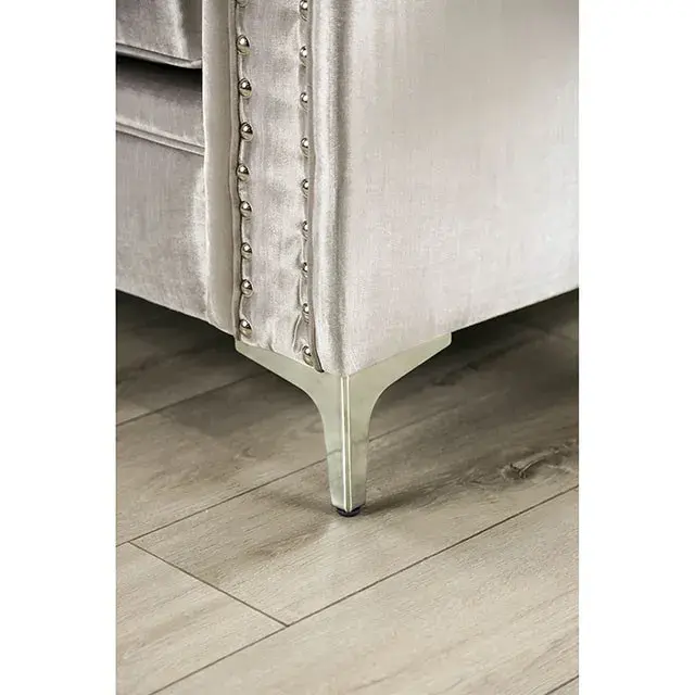 Transitional Silver Loveseat — Sofa, view 5
