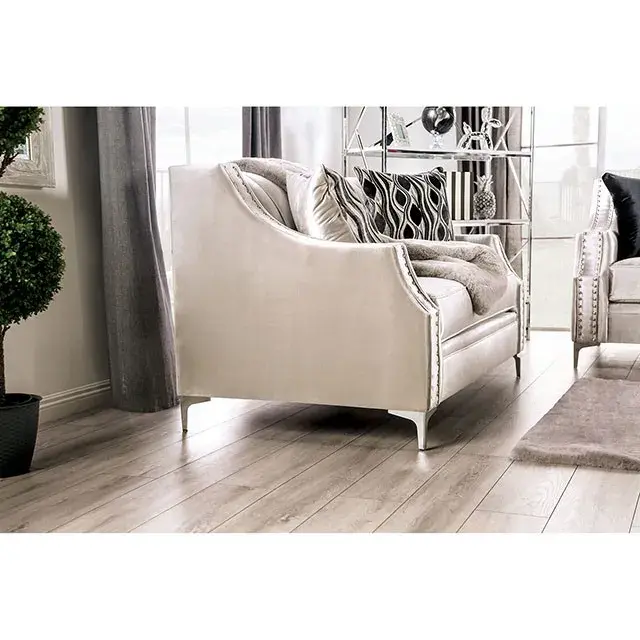 Transitional Silver Loveseat — Sofa, view 6