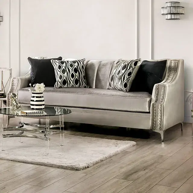 Transitional Silver Loveseat — Sofa, view 9