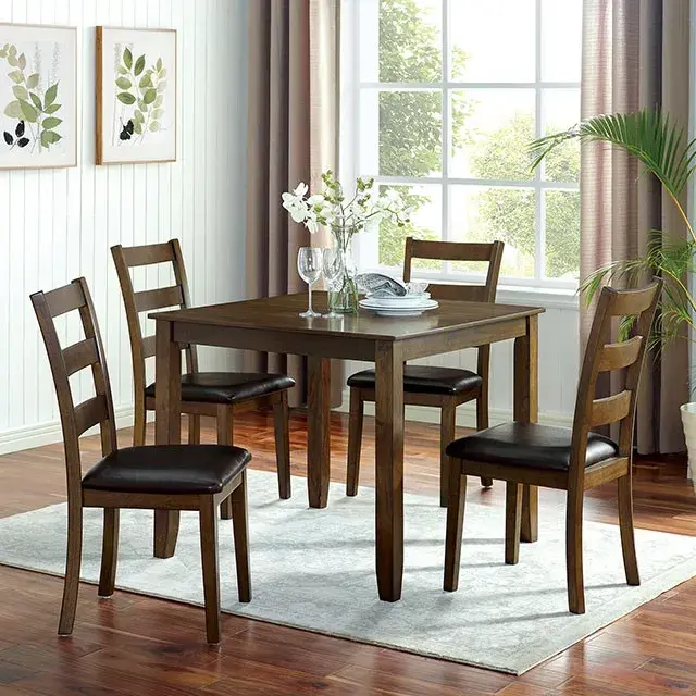Transitional Walnut, Dark Brown Dining Set (Gracefield) — Dining Table, view 2