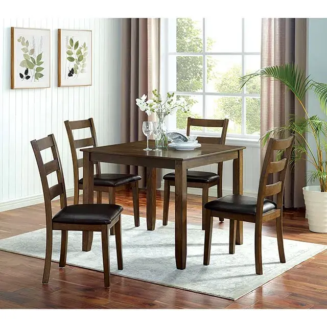 Transitional Walnut, Dark Brown Dining Set (Gracefield) — Dining Table, view 5