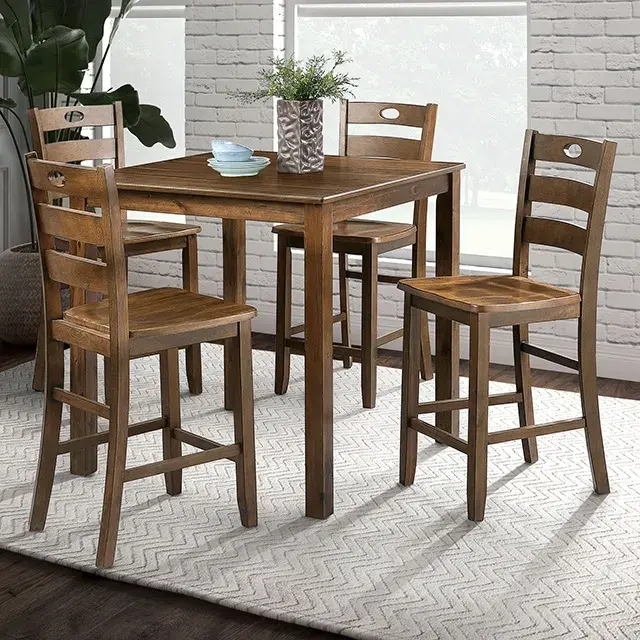 Transitional Walnut Dining Set — Dining Table, view 5