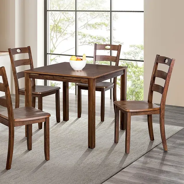 Transitional Walnut Dining Set — Dining Table, view 6