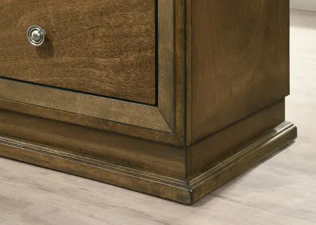 Transitional Walnut Nightstand — Nightstand, view 4