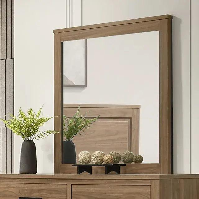 Transitional Walnut Nightstand (Panelli) — Nightstand, view 5