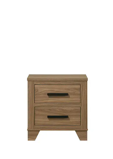 Transitional Walnut Nightstand (Panelli) — Nightstand, view 2