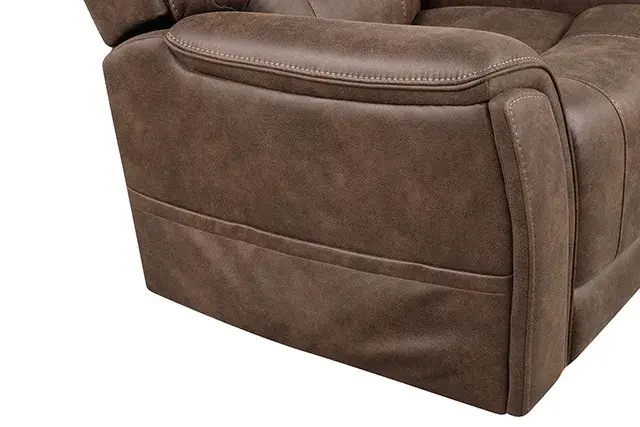 Transitional Walnut Power Recliner — Lounge Chair, view 5