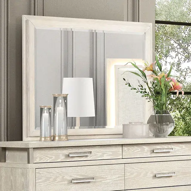 Transitional Weathered Gray Nightstand — Nightstand, view 4