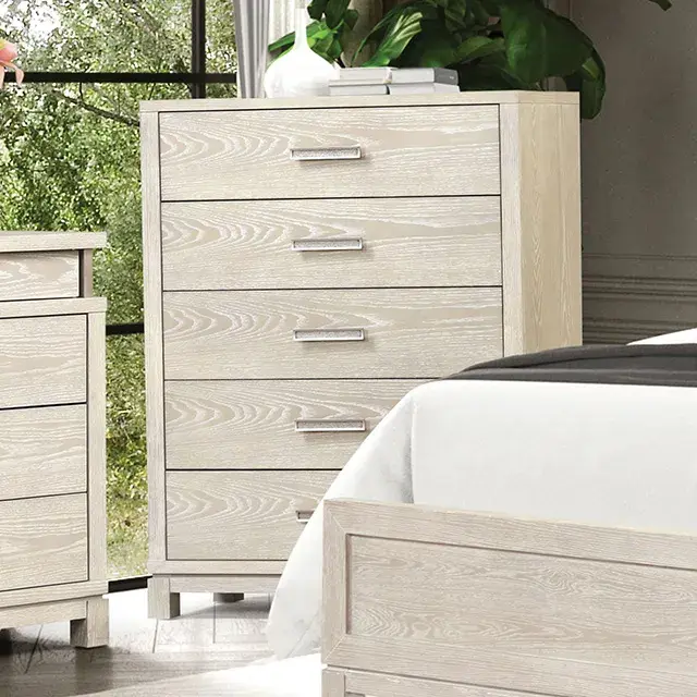 Transitional Weathered Gray Nightstand — Nightstand, view 5