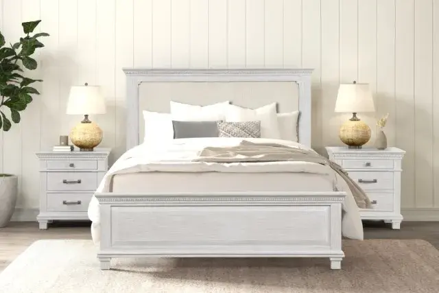 Transitional Weathered Gray Nightstand (Swanley) — Nightstand, view 4