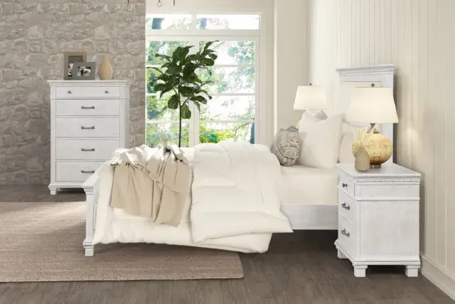 Transitional Weathered Gray Nightstand (Swanley) — Nightstand, view 5