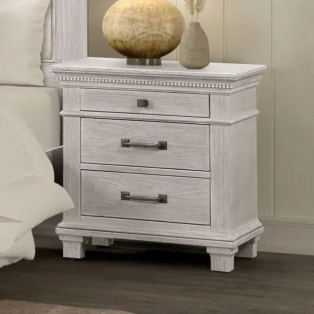 Transitional Weathered Gray Nightstand (Swanley) — Nightstand, view 9
