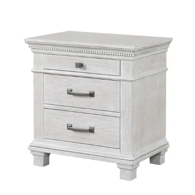 Transitional Weathered Gray Nightstand (Swanley) — Nightstand, view 10
