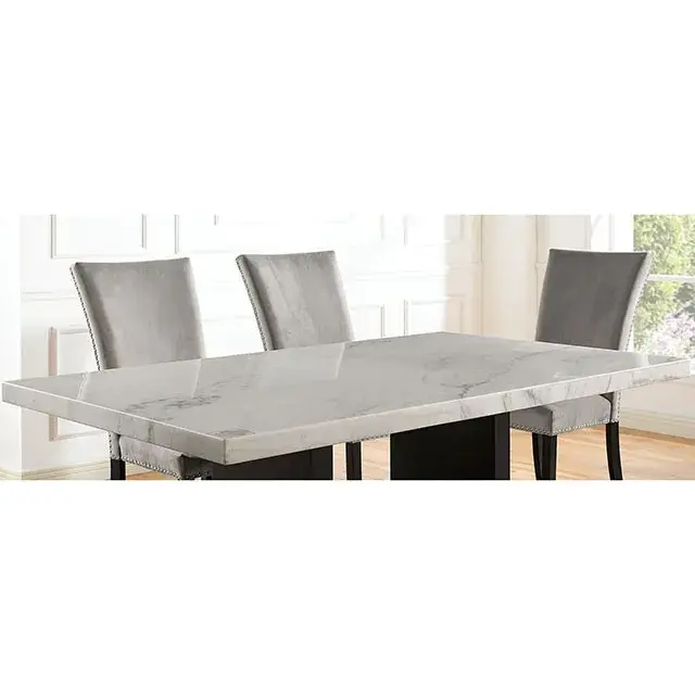 Transitional White, Black Dining Set — Dining Table, view 2