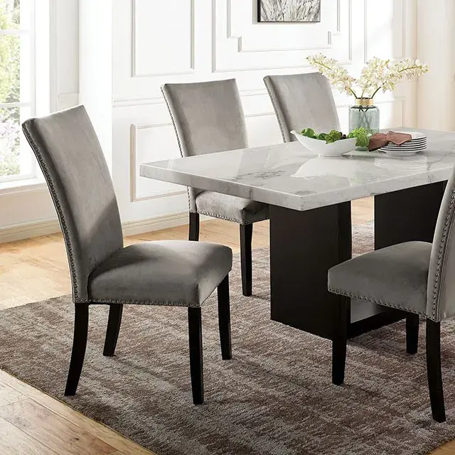 Transitional White, Black Dining Set — Dining Table, view 4