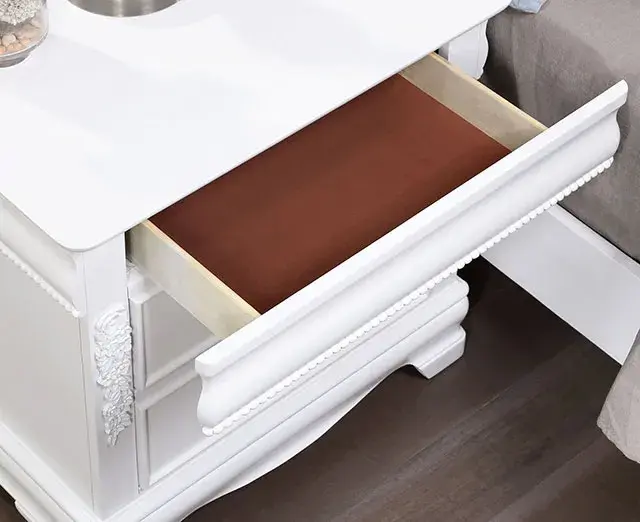 Transitional White Nightstand, custom commercial furniture by DMD Furnishing