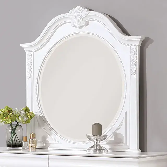 Transitional White Nightstand — Nightstand, view 2