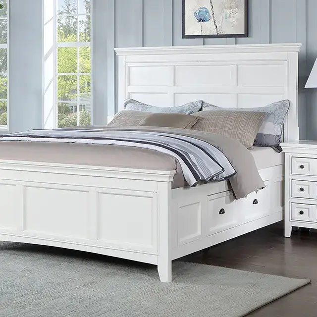 Transitional White Nightstand (Castile) — Nightstand, main view