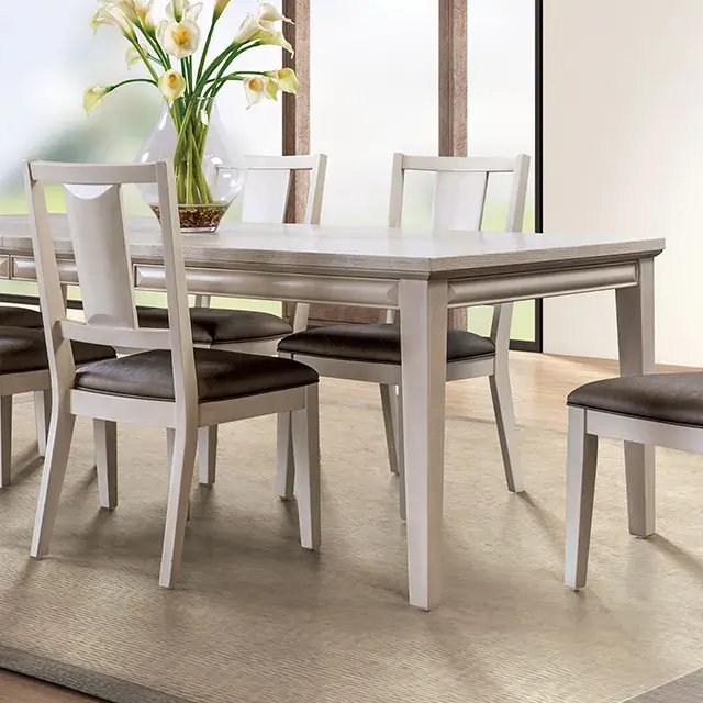Transitional White Oak Dining Set — Dining Table, view 2