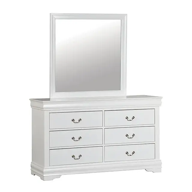 Transitional White Queen Bedroom Set — Bed Frame, view 2