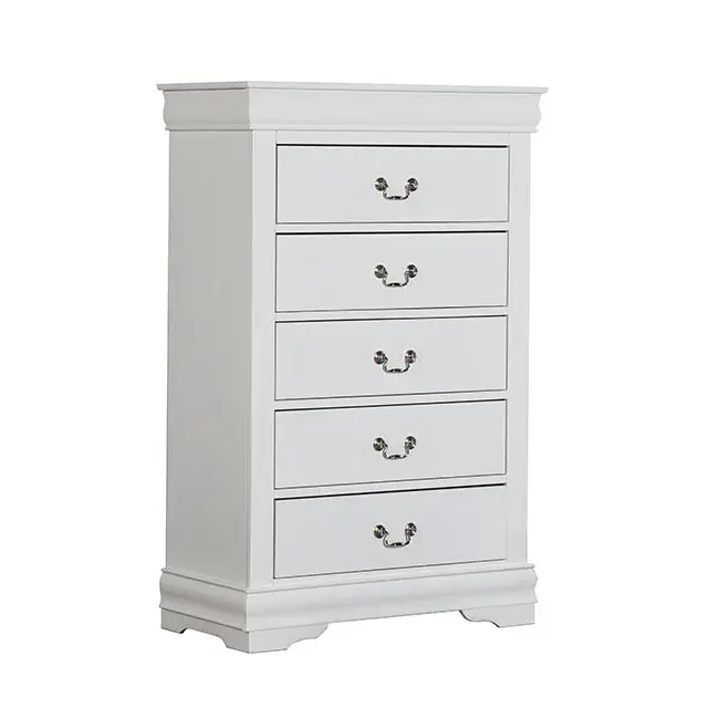 Transitional White Queen Bedroom Set — Bed Frame, view 4