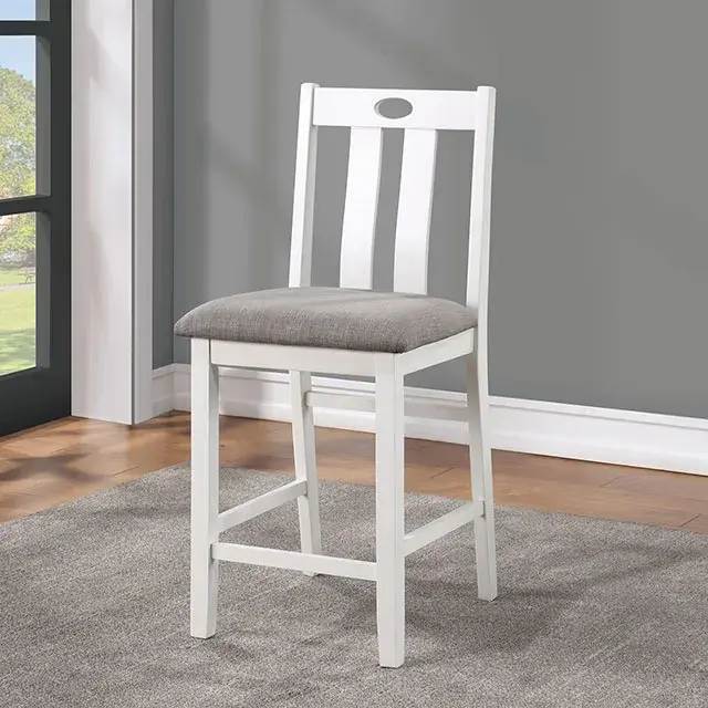 Transitional White/Gray Dining Set — Dining Table, view 2
