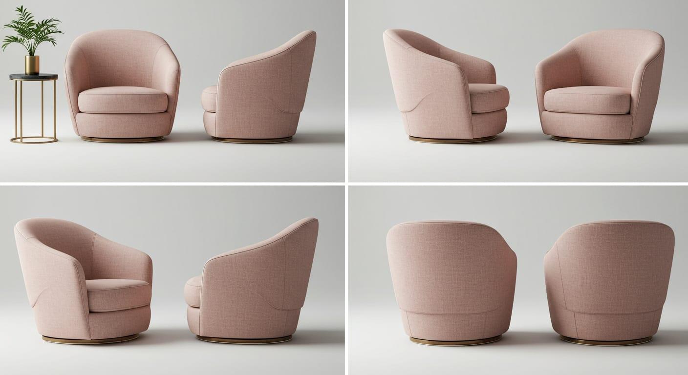 Upholstered Dining Chair - Soft blush_peac Upholstered Accent Chair 360 return