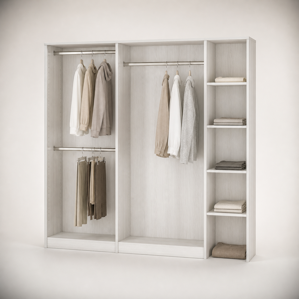 Compact Walk-In Closet System for Condos for Residential environments, alternate view