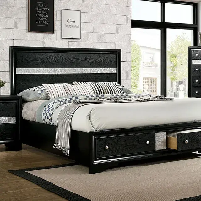 Contemporary Black Nightstand — Nightstand, main view