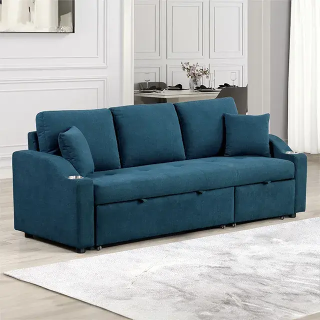 Contemporary Blue Sectional Sofa — Sofa, main view