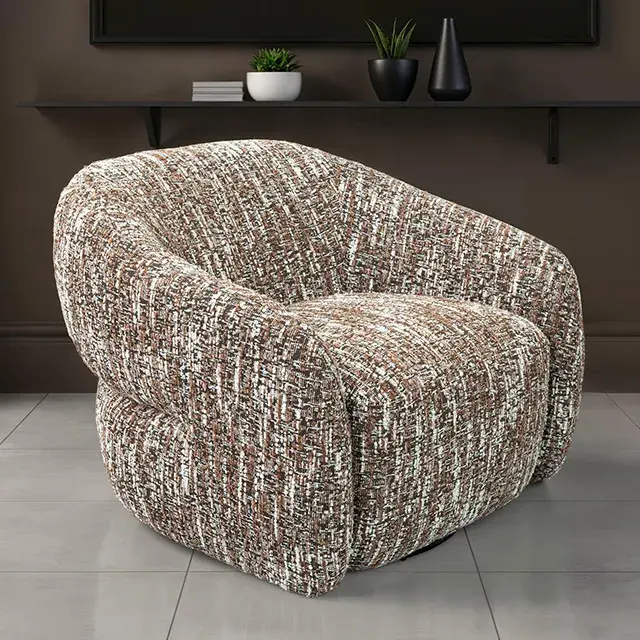 Contemporary Brown Accent Chair (Pyrena) — Lounge Chair, main view