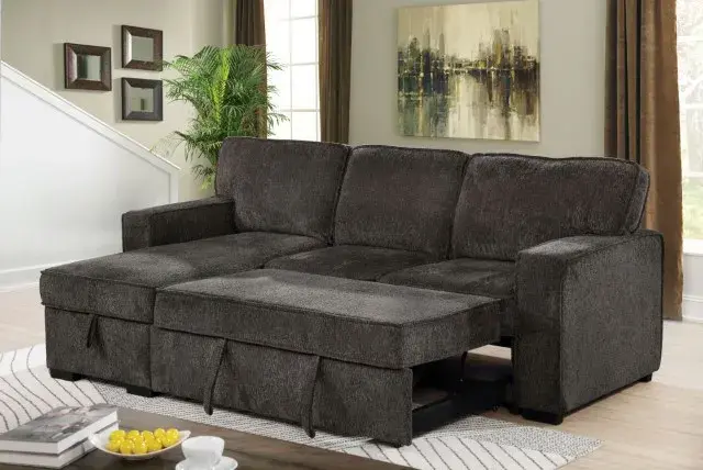 Contemporary Dark Gray Sectional Sofa — Sofa, main view