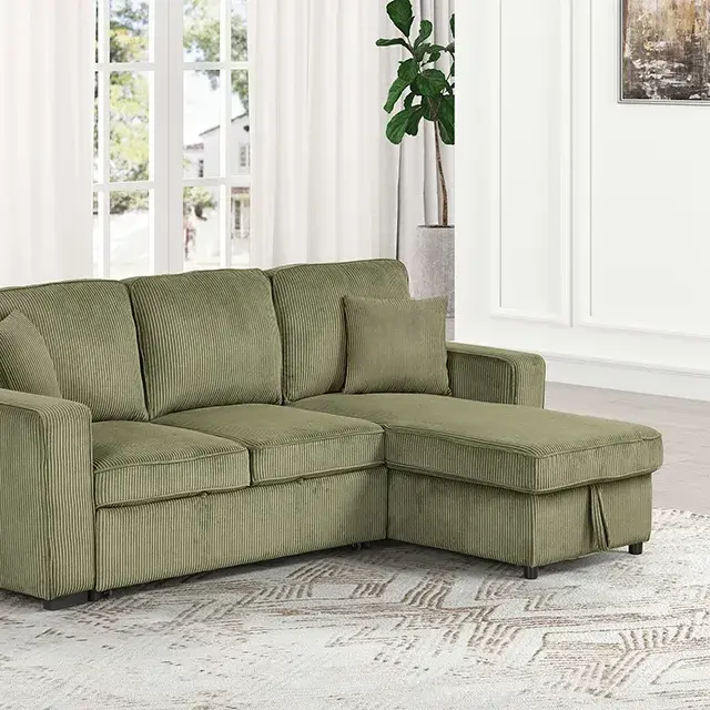 Contemporary Green Sectional Sofa — Sofa, main view