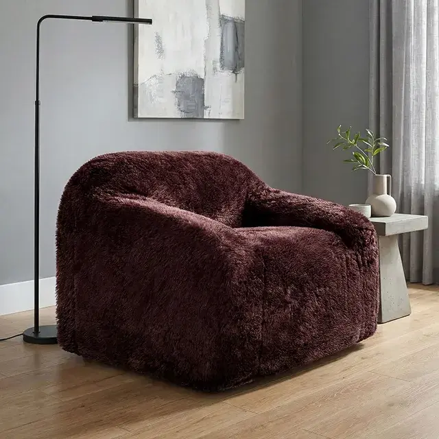 Contemporary Red Wine Accent Chair — Lounge Chair, main view