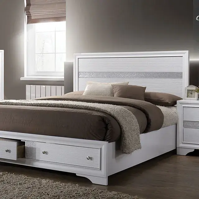 Contemporary White Nightstand — Nightstand, main view