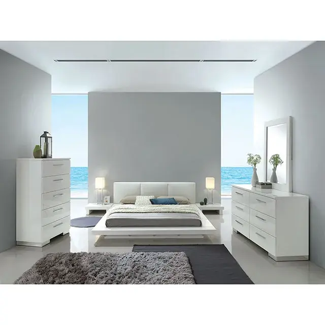 Contemporary White Nightstand (Christie) — Nightstand, main view