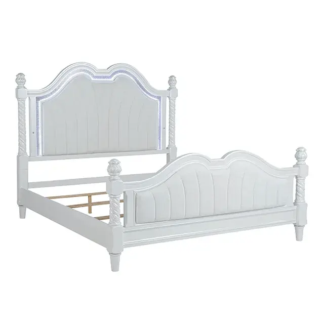 Glam Pearl White Bedroom Set — Bed Frame, main view