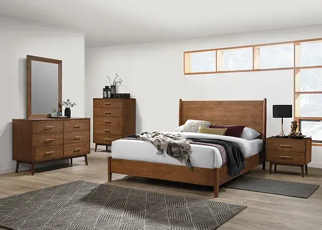 Mid-Century Modern Walnut Nightstand (Tromso) — Nightstand, main view