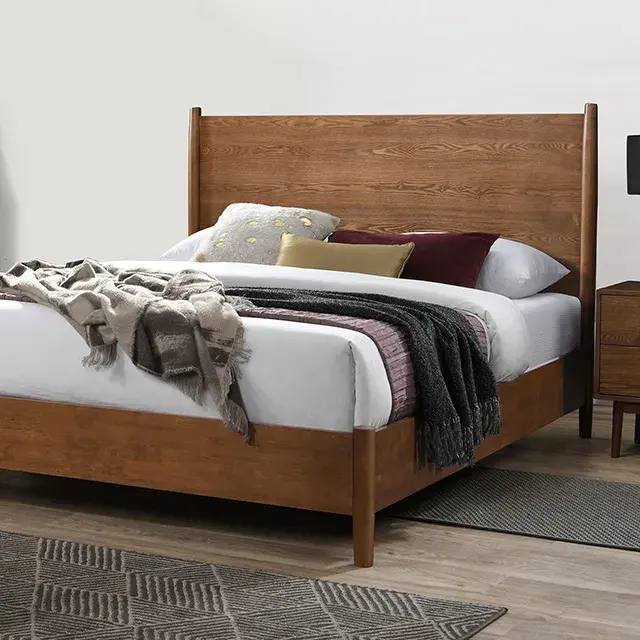 Queen Bed + NS + Dresser + Mirror + Chest Mid-Century Modern Bedroom Set — Bed Frame, main view