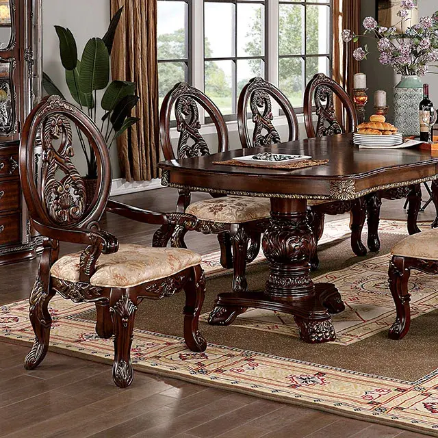 Traditional Brown Cherry Dining Set (Normandy) — Dining Table, main view