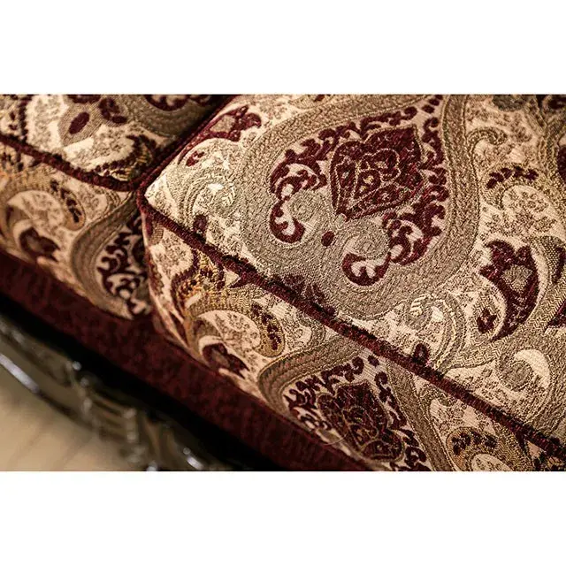 Traditional Burgundy, Brown Sofa — Sofa, main view