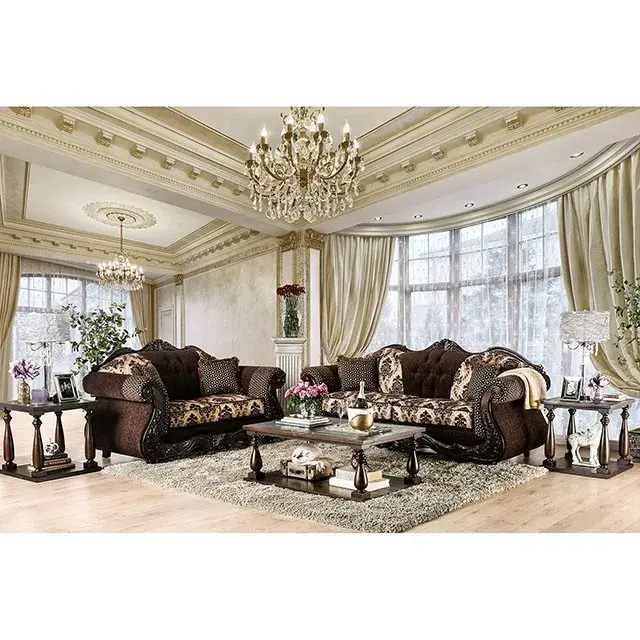 Traditional Dark Brown Sofa — Sofa, main view