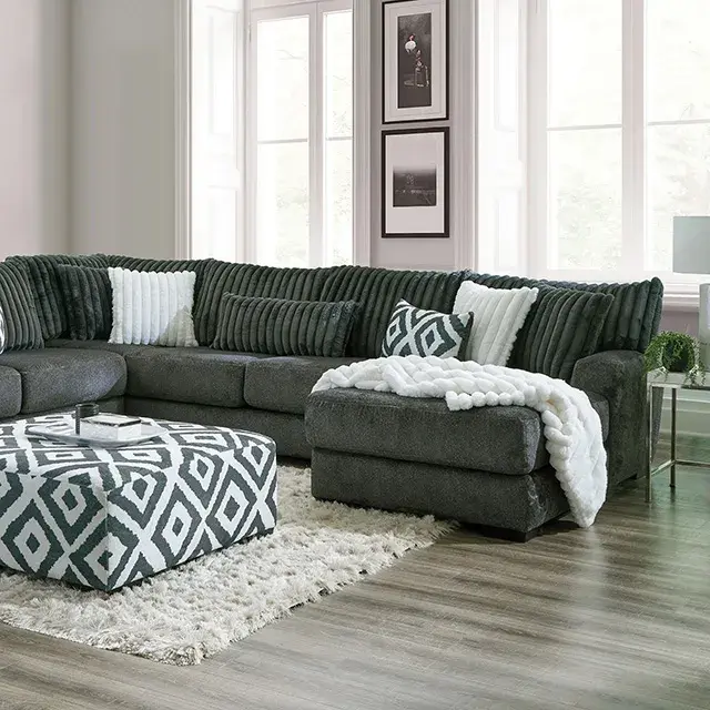 Transitional Gun Metal Sectional Sofa — Sofa, main view